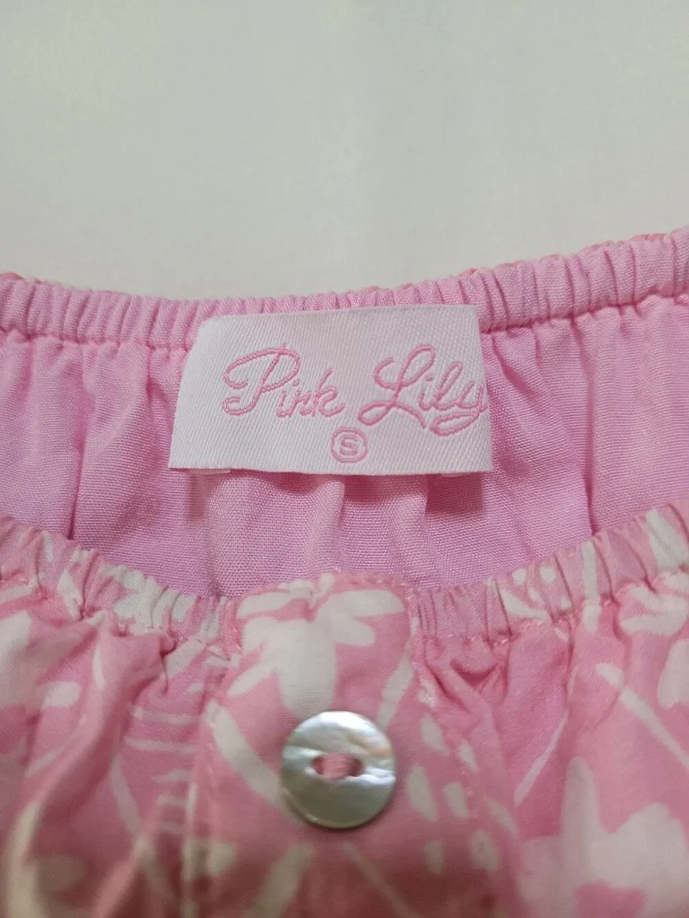 Pink Lily Pink Floral Tiered Ruffle Button Tank Top Small Coquette
